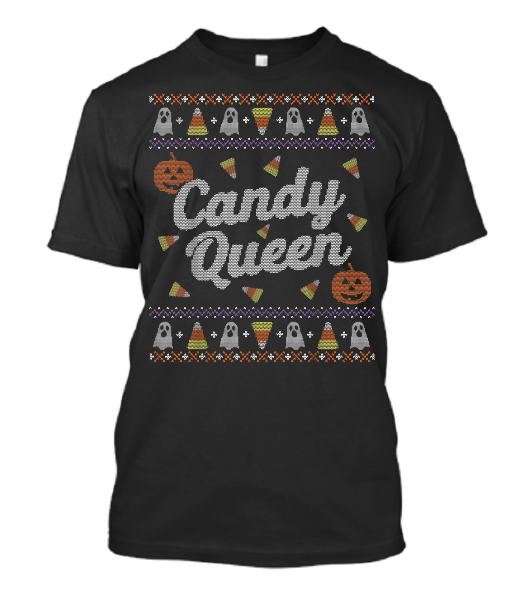 Funny Candy Queen Ugly Ghosts Pumpkins Halloween T-Shirt