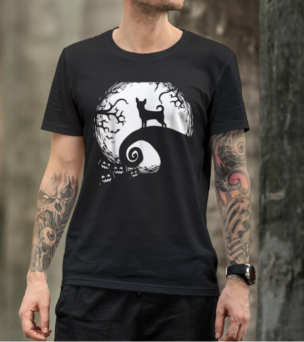 Chihuahua Nightmare Before Christmas Moon Scene T-Shirt