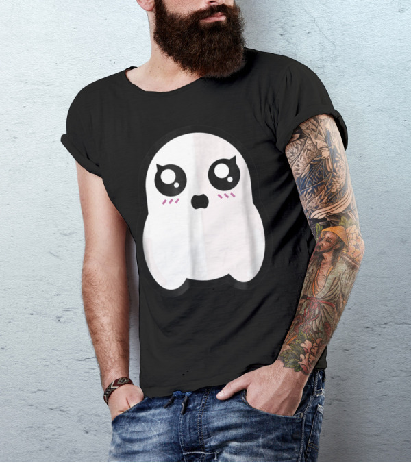 Kawaii Cute Ghost Boo Funny Halloween T-Shirt
