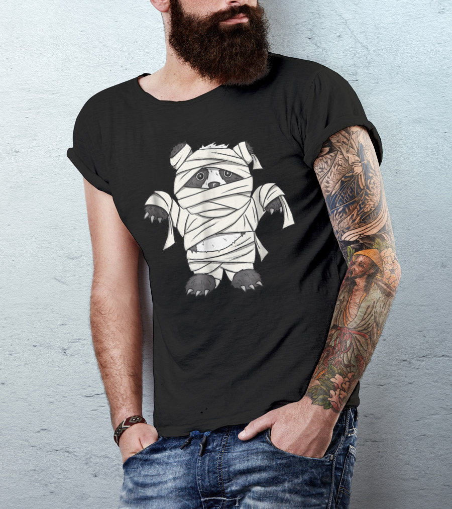 Funny Cute Panda Mummy Bear Costume T-Shirt