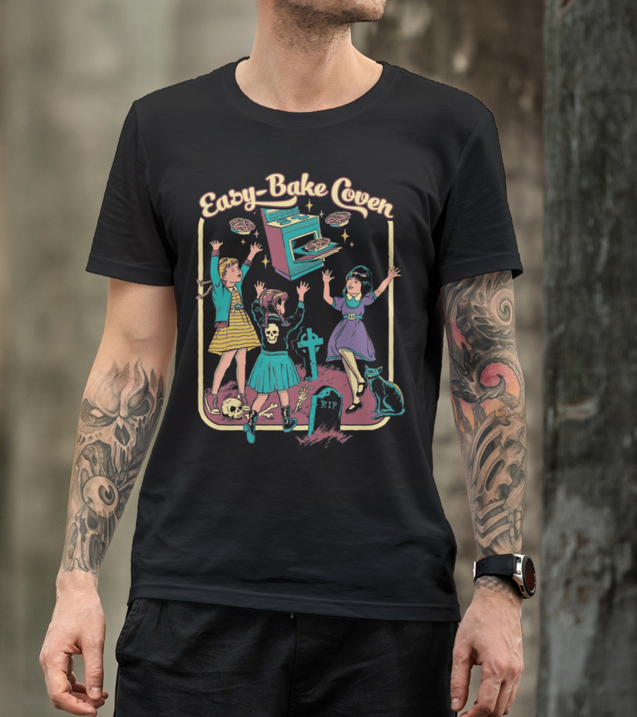 Easy Bake Coven Girls With Ouija Board And Black Cat T-Shirt