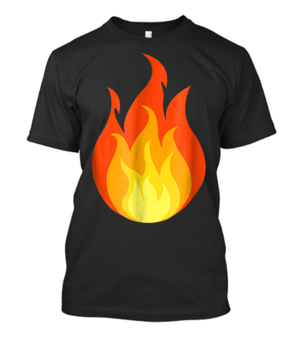 Funny Fire Emoji Flame Hot Iconic T-Shirt