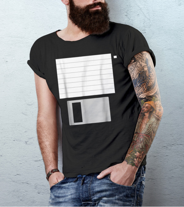 Floppy Disk Notebook Paper Optical Illusion Joke T-Shirt