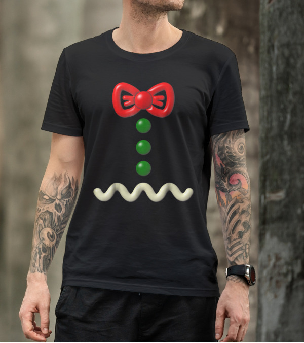 Gingerbread Man Bow Tie Buttons And Icing T-Shirt