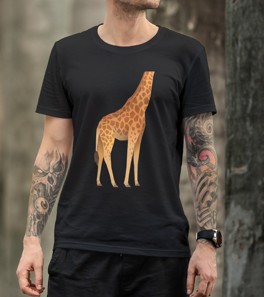 Funny Giraffe Missing Head Optical Illusion T-Shirt