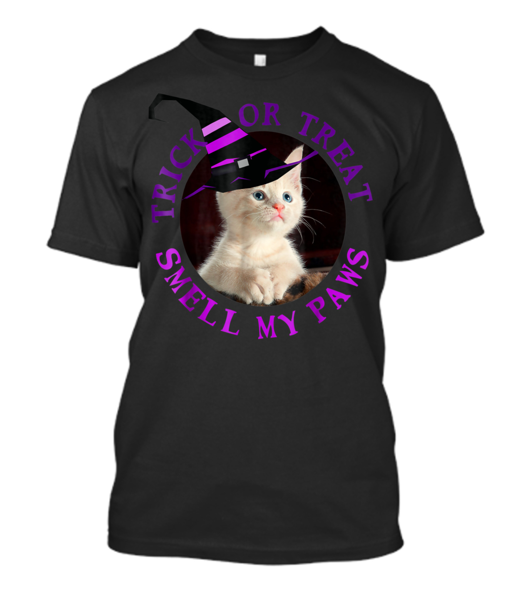 Funny Halloween Cat Trick Or Treat Smell My Paws T-Shirt