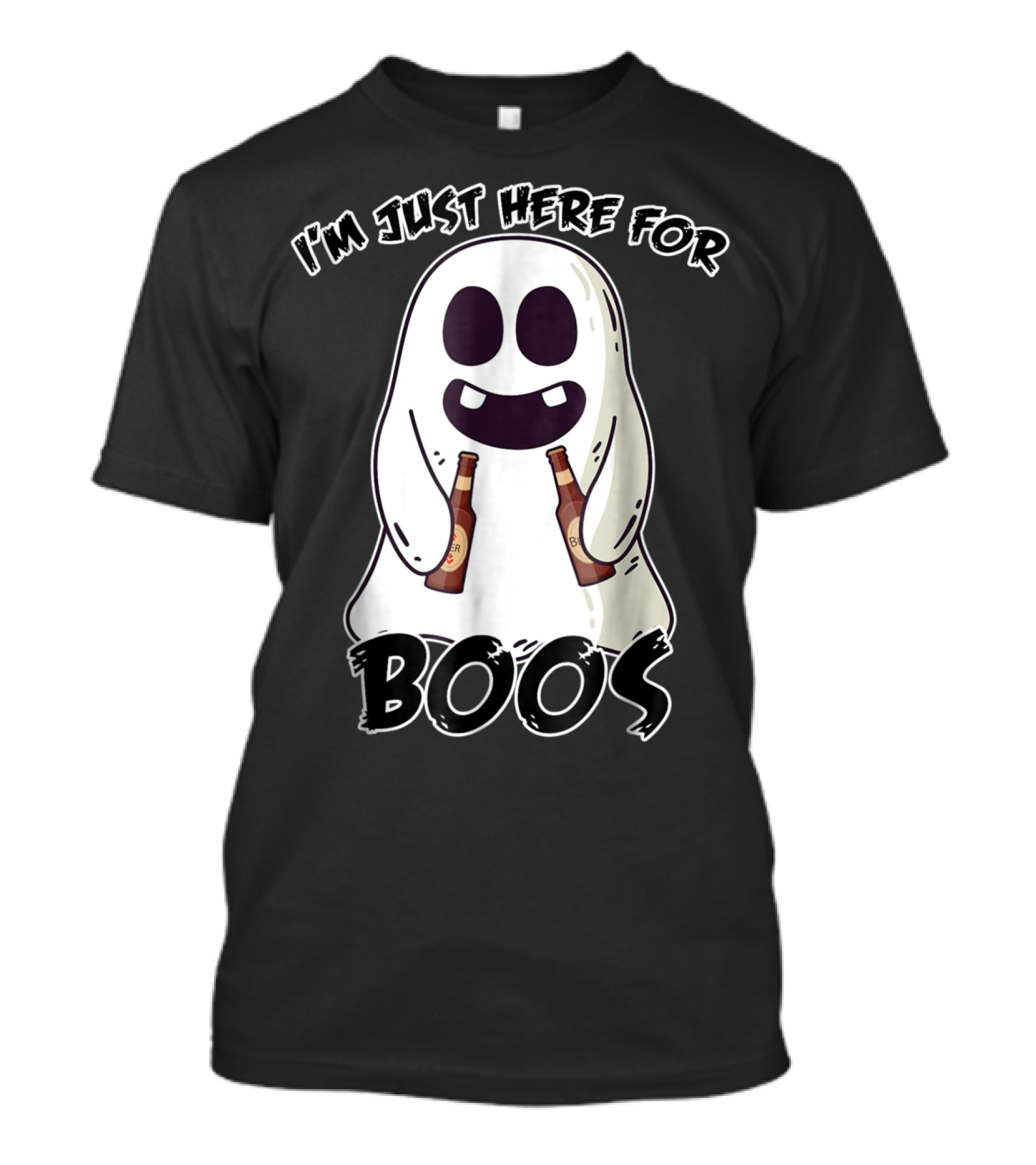 I'm Just Here For Boos Ghost With Beer Bottles T-Shirt