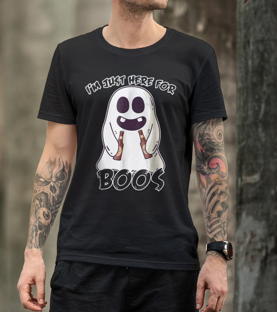 I'm Just Here For Boos Ghost With Beer Bottles T-Shirt