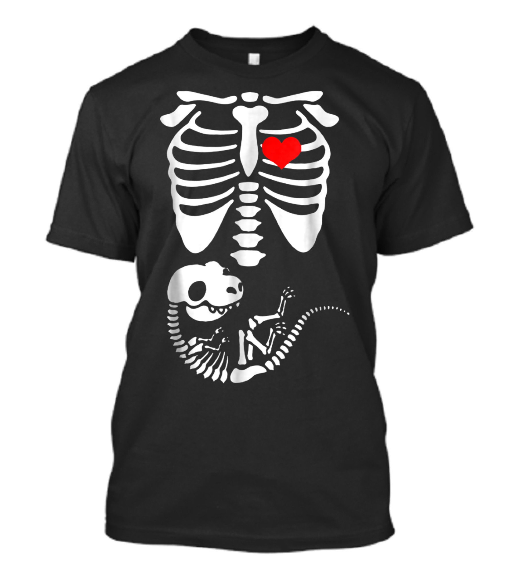 Humorous Halloween Dinosaur Skeleton Maternity T-Shirt