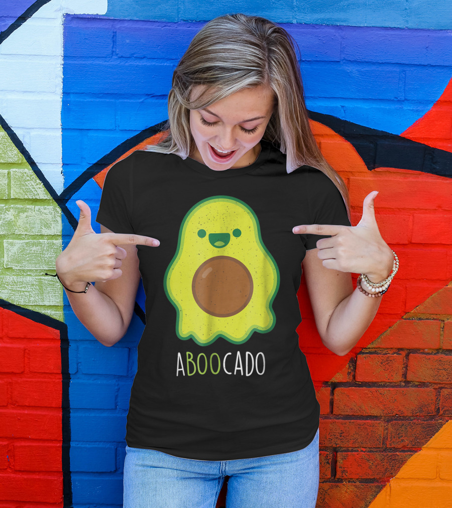 Funny Halloween Ghost Avocado Costume Aboocado Boo T-Shirt