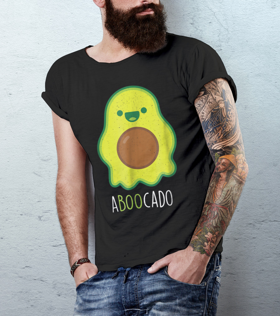Funny Halloween Ghost Avocado Costume Aboocado Boo T-Shirt