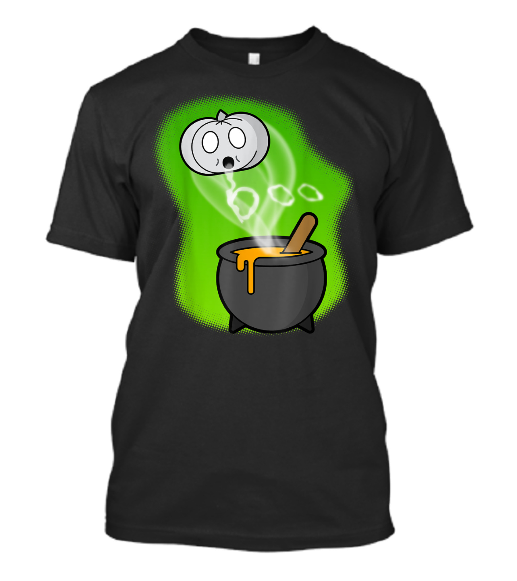 Funny Spooky Boo Ghost Pumpkin Cauldron T-Shirt