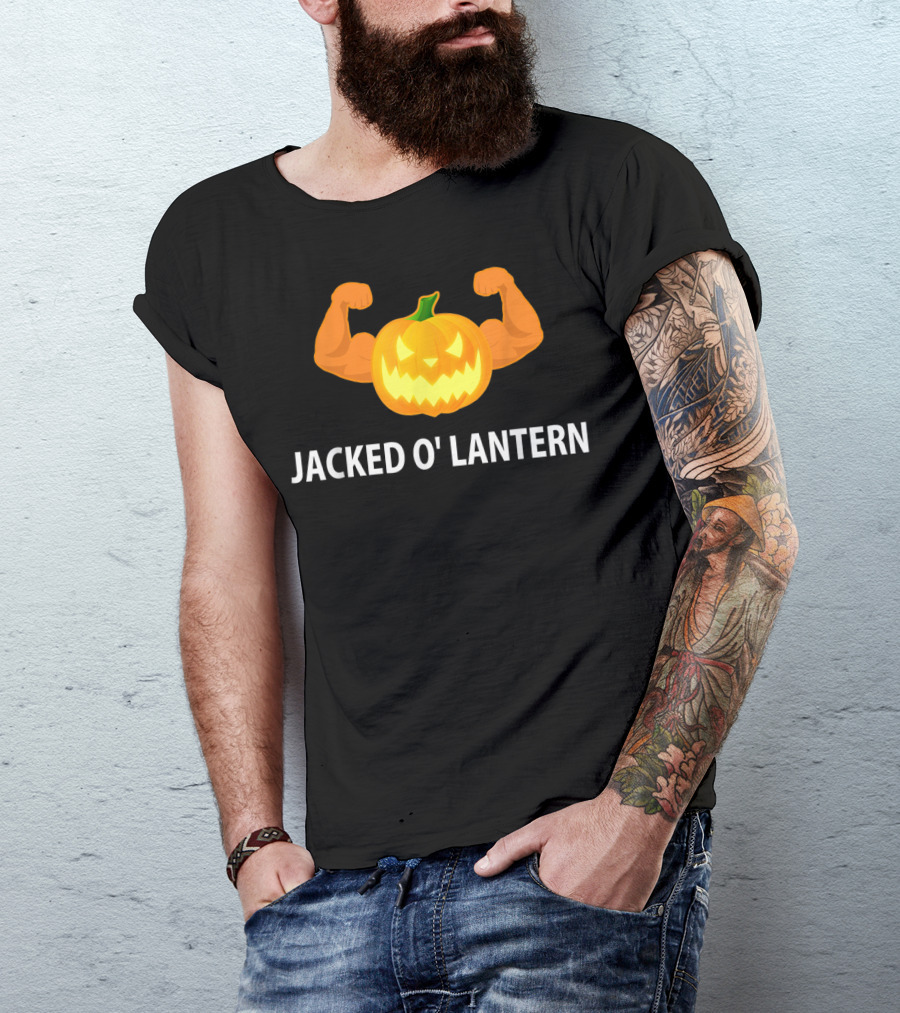 Funny Jacked O' Lantern Halloween Workout Pumpkin T-Shirt