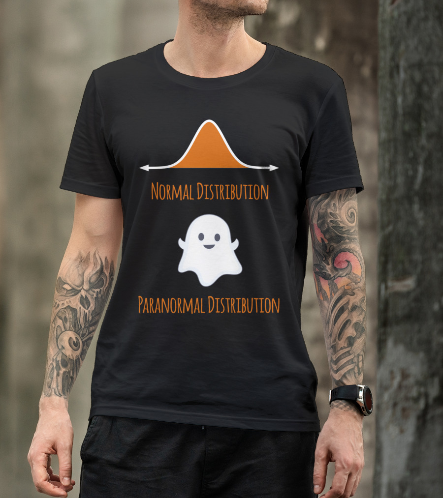 Normal Distribution Paranormal Distribution Funny Halloween Math Longsleeved T-Shirt