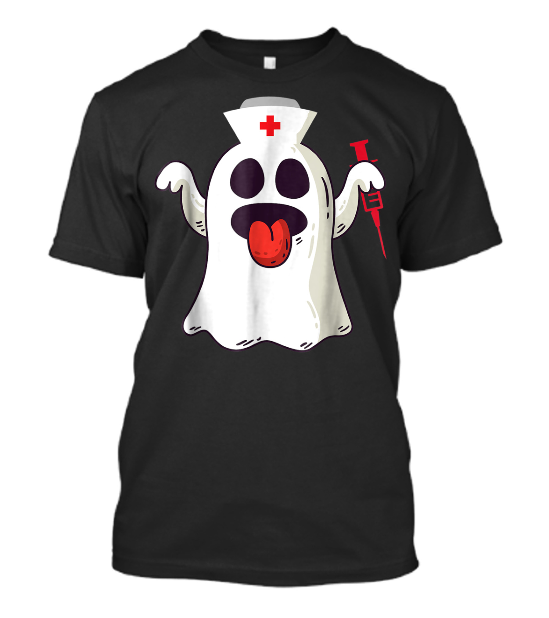 Funny Halloween Nurse Ghost With Syringe Costume T-Shirt