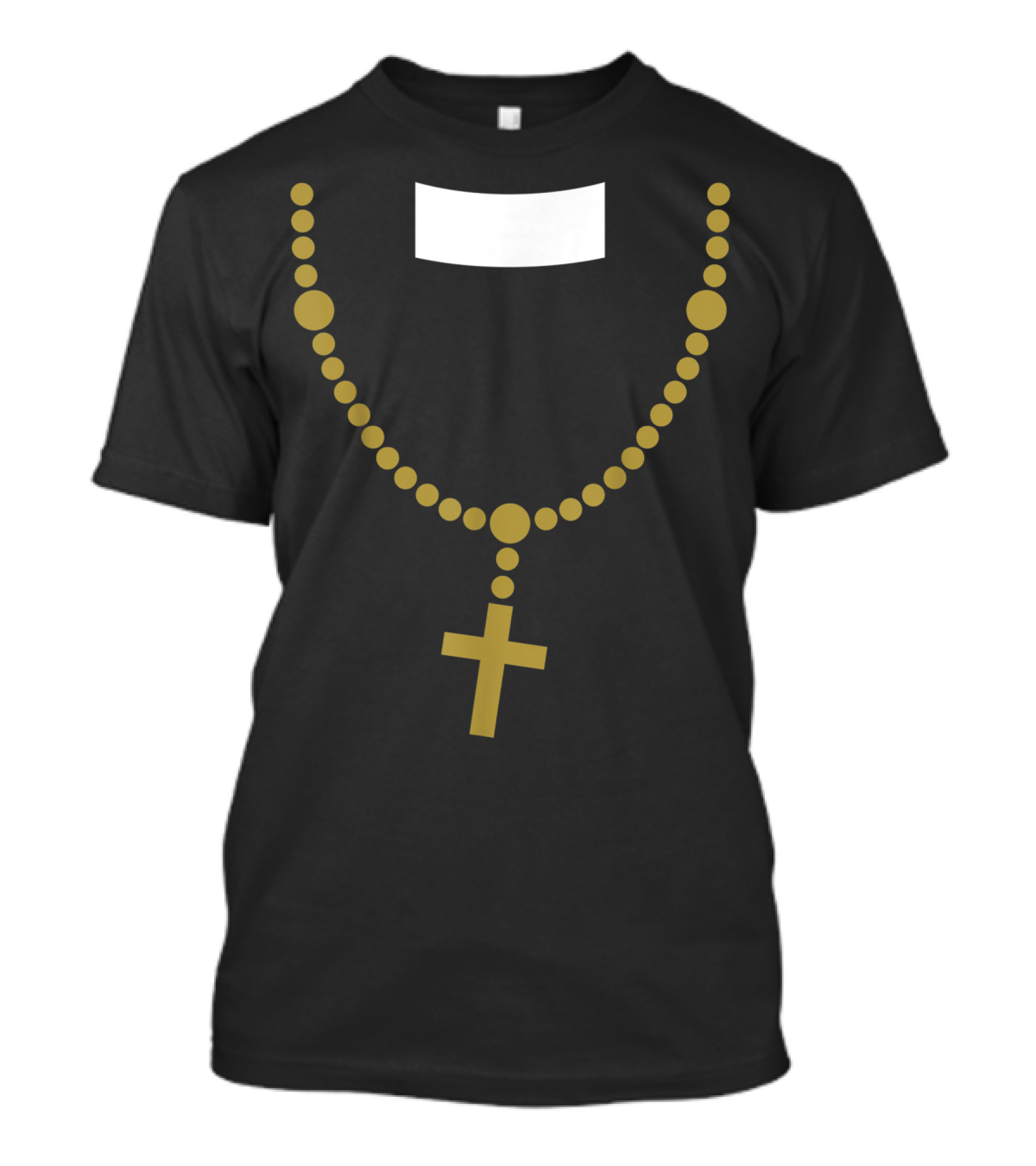 Funny Gold Cross Priest Necklace Halloween Costume T-Shirt