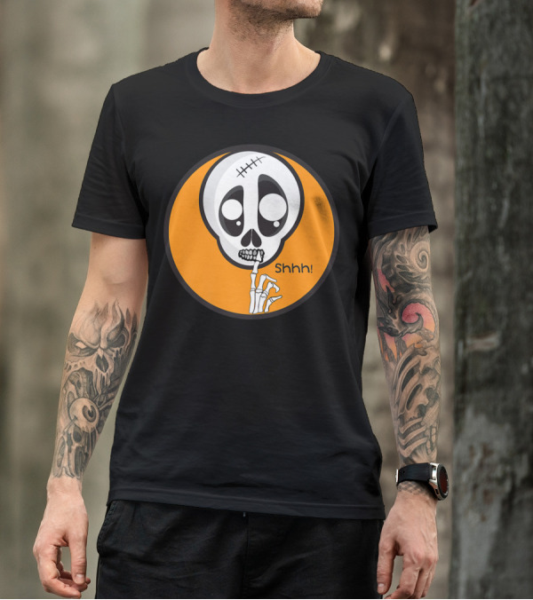 Shhh Funny Halloween Skeleton For Scary Stories T-Shirt