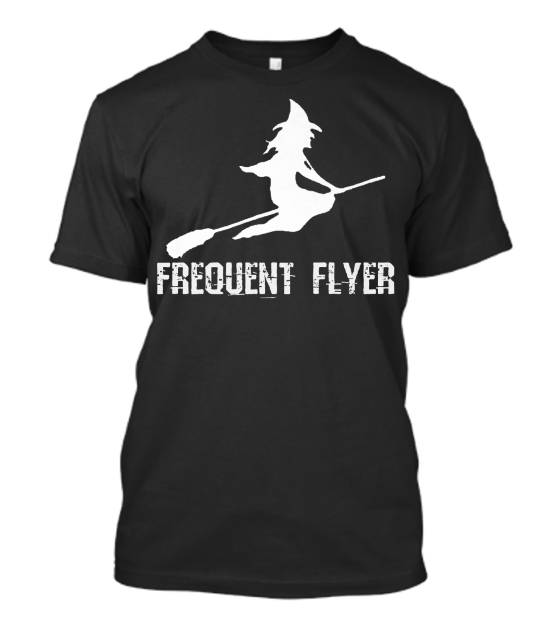 Frequent Flyer Witch Silhouette Halloween Humor T-Shirt
