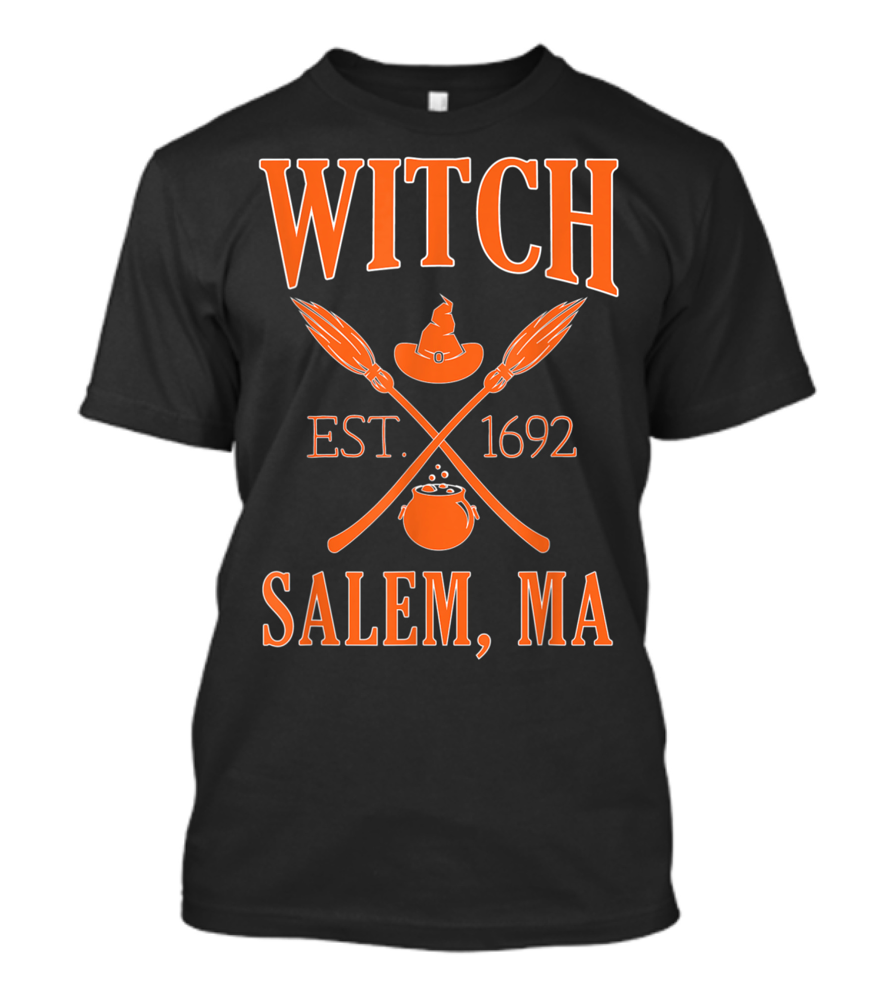 Witch Halloween EST 1692 Salem MA Brooms And Cauldron T-Shirt
