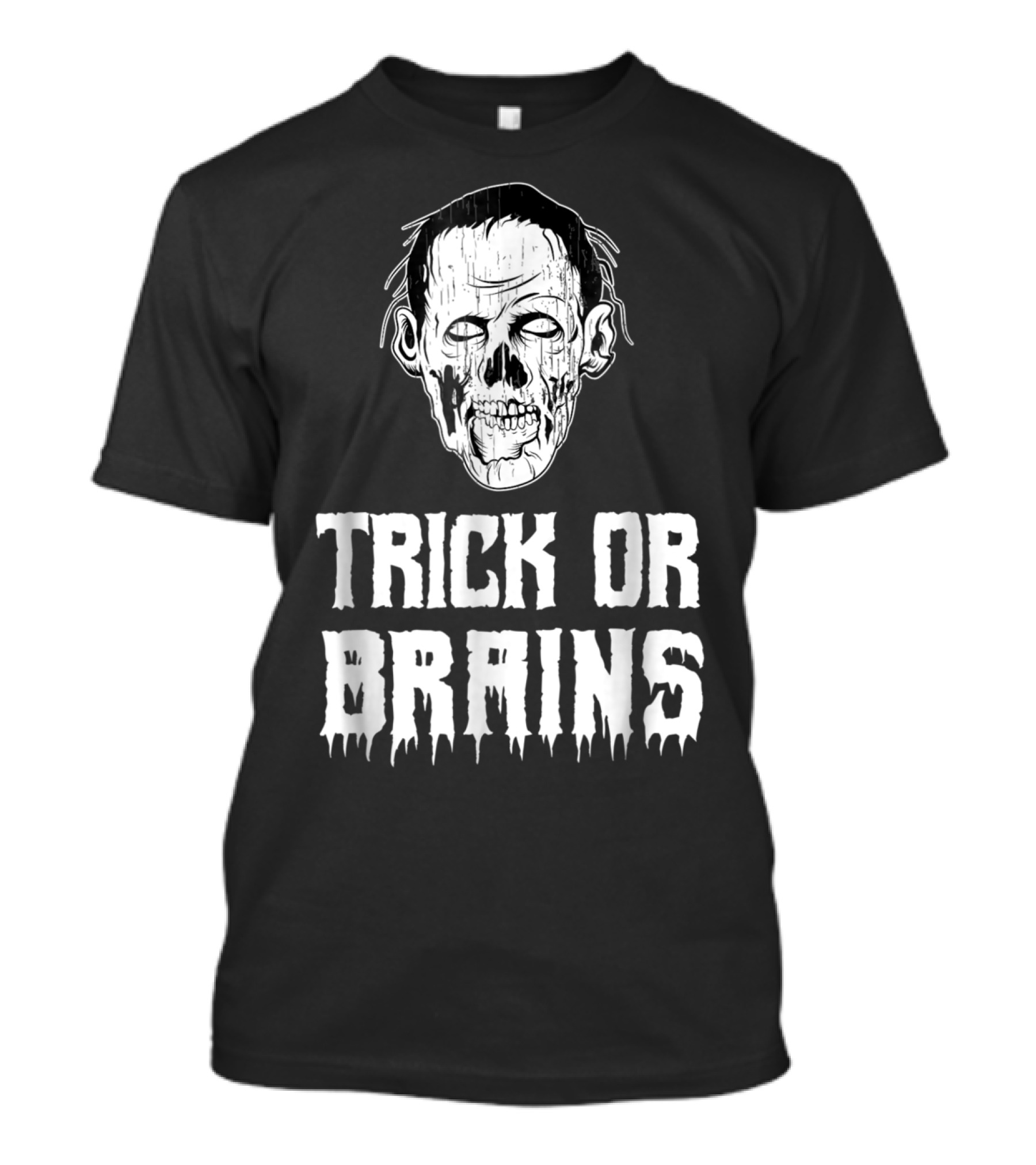Trick Or Brains Zombie Halloween Humor T-Shirt