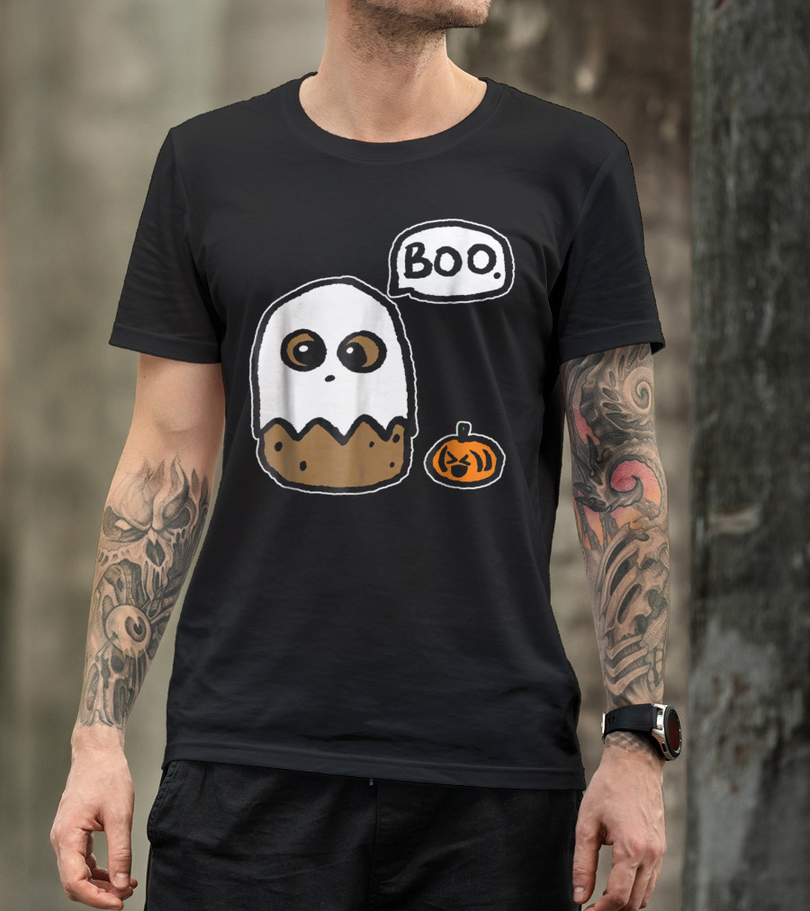 Happy Halloween Boo Potato Funny Spooky Ghost With Pumpkin T-Shirt