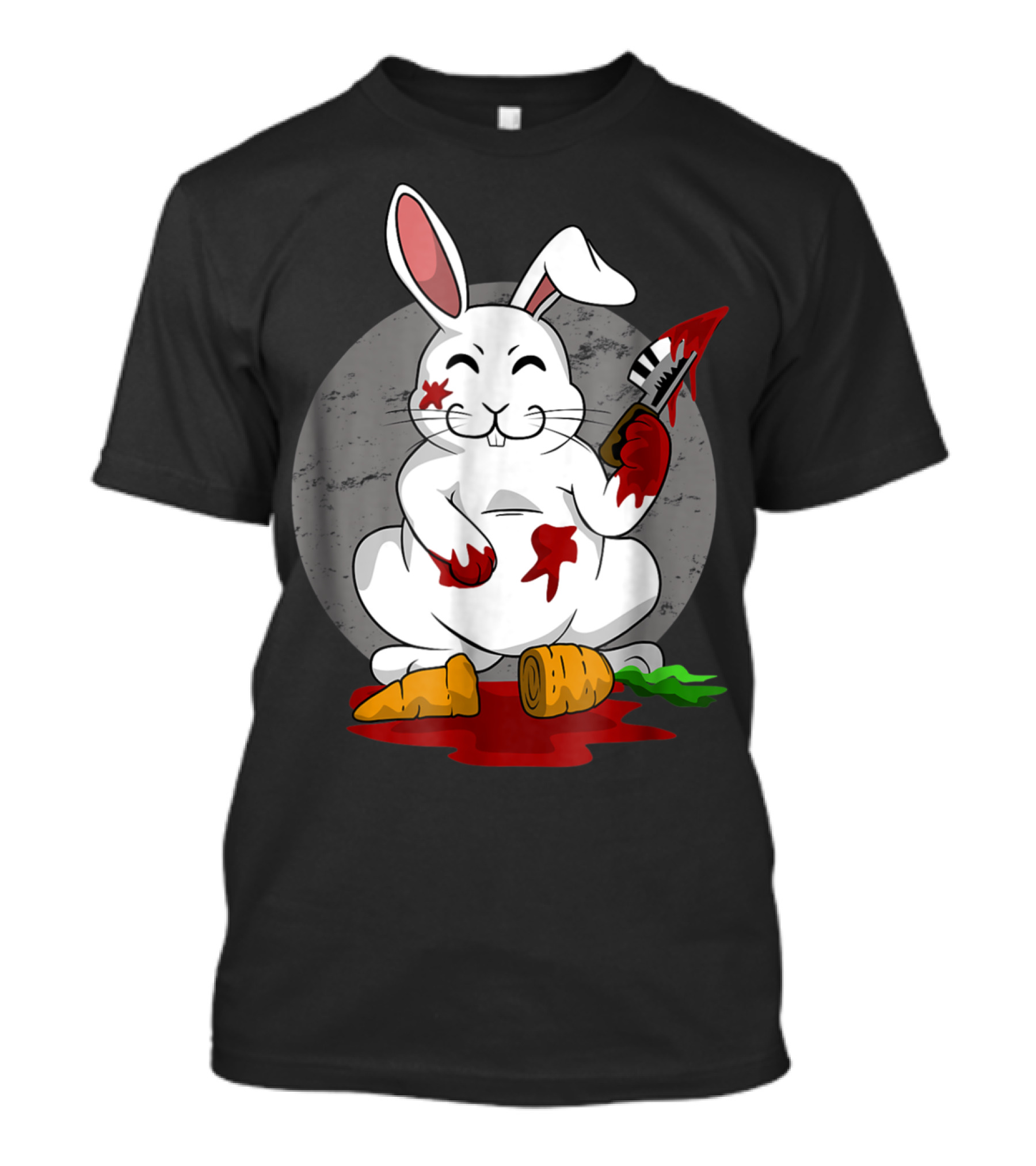 Funny Killer Bunny Rabbit With Bloodied Carrots And Knife T-Shirt