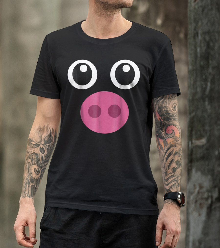 Last Minute Funny Pig Face Costume T-Shirt