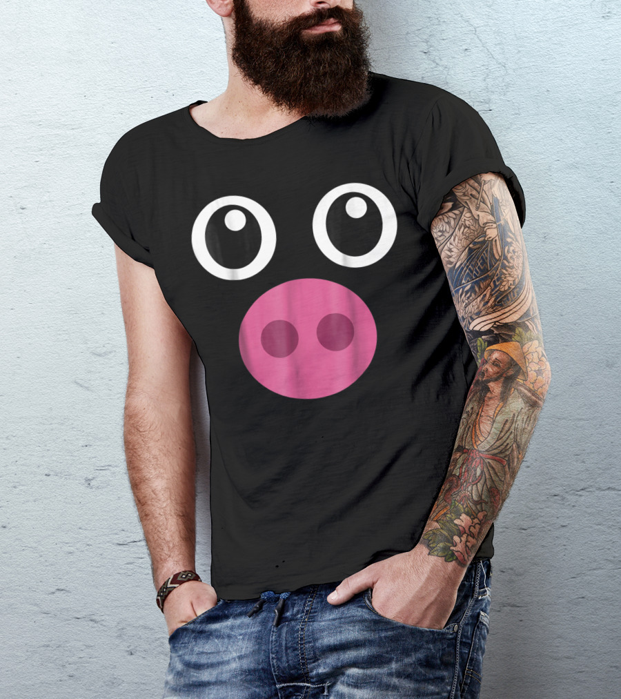 Last Minute Funny Pig Face Costume T-Shirt
