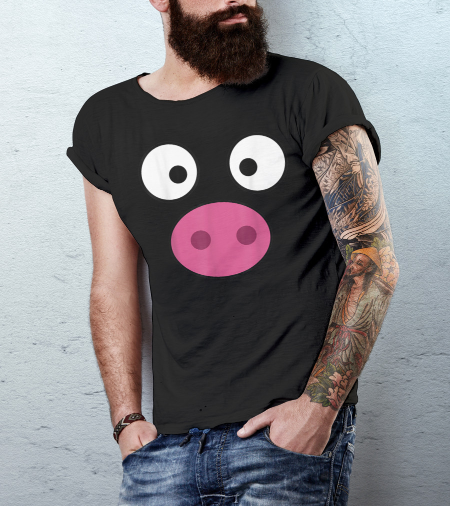 Funny Pig Face Swine Silly Expression T-Shirt