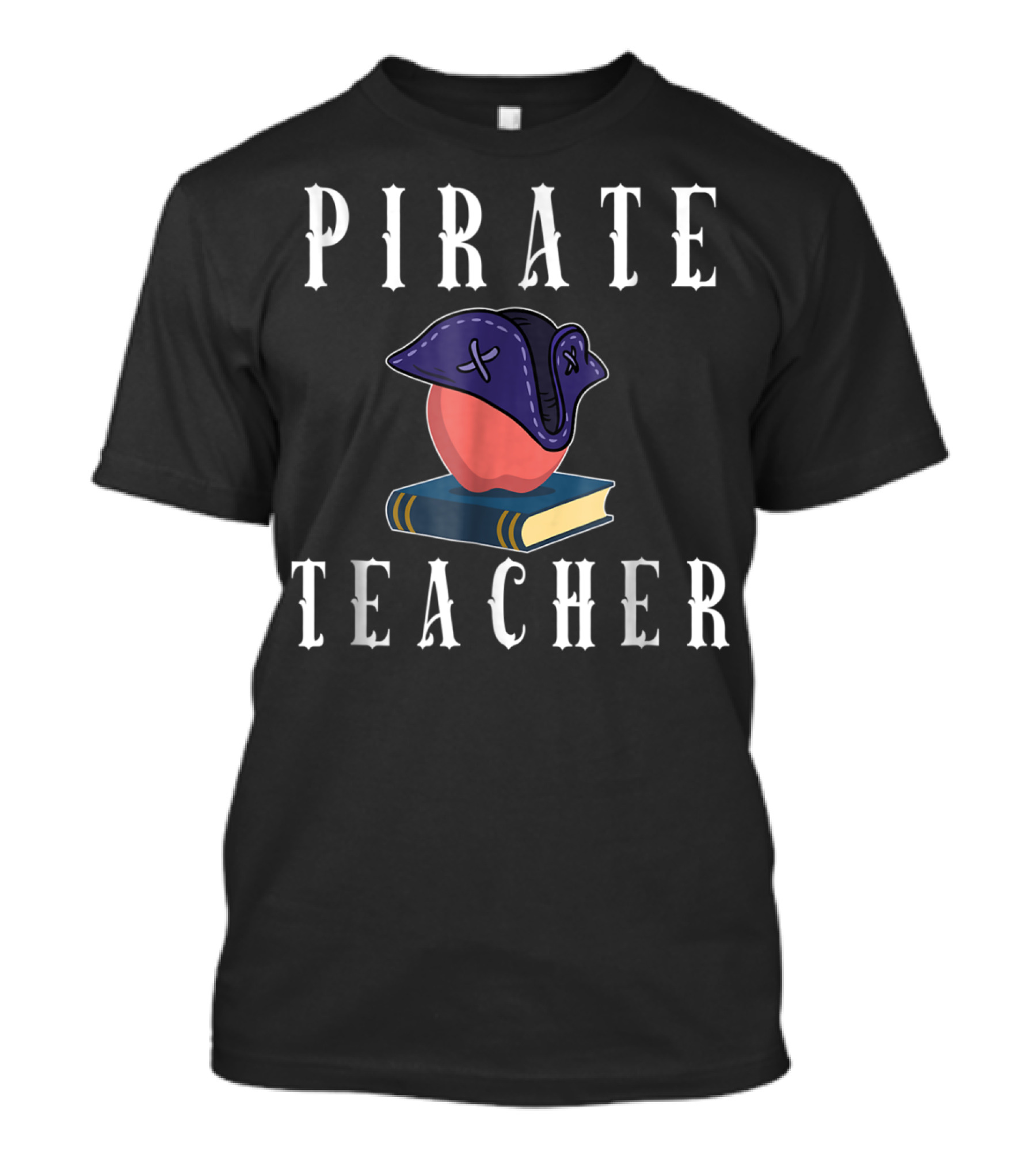 Pirate Teacher With Apple And Book For Halloween T-Shirt