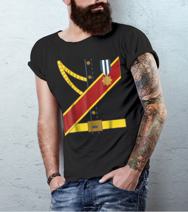 Funny Prince Charming Sash And Sword Belt With Medal And Crown T-Shirt