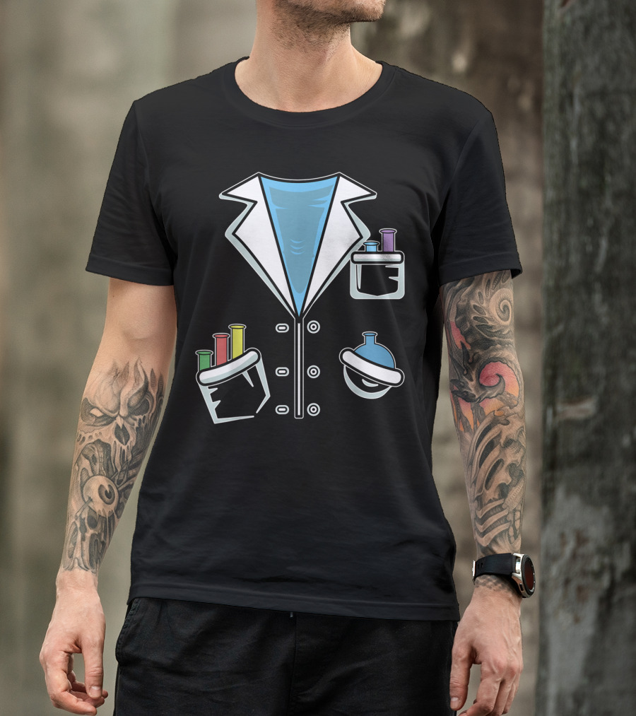 Funny Chemist Science Costume With Colorful Beakers T-Shirt