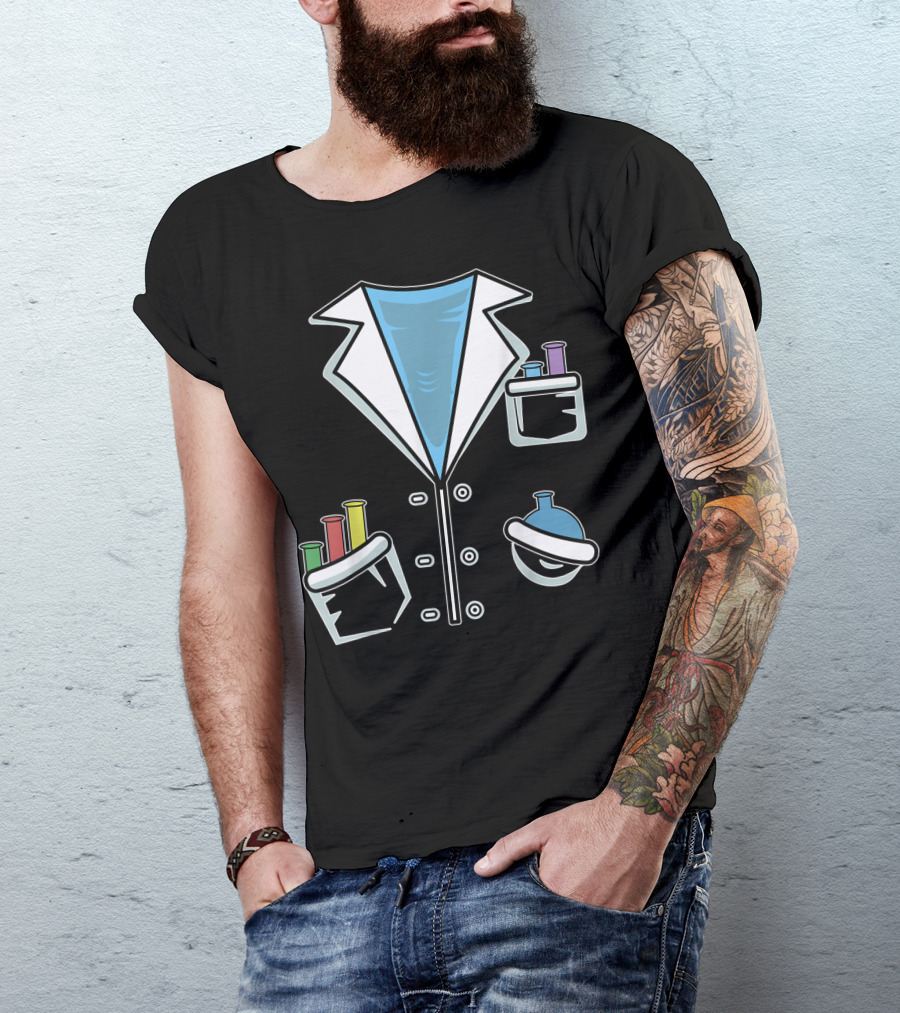 Funny Chemist Science Costume With Colorful Beakers T-Shirt