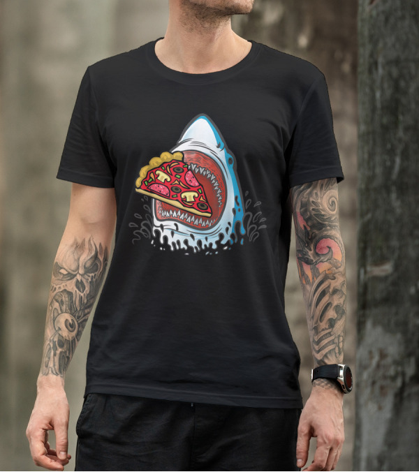 Jawsome Funny Shark Eating Pizza T-Shirt