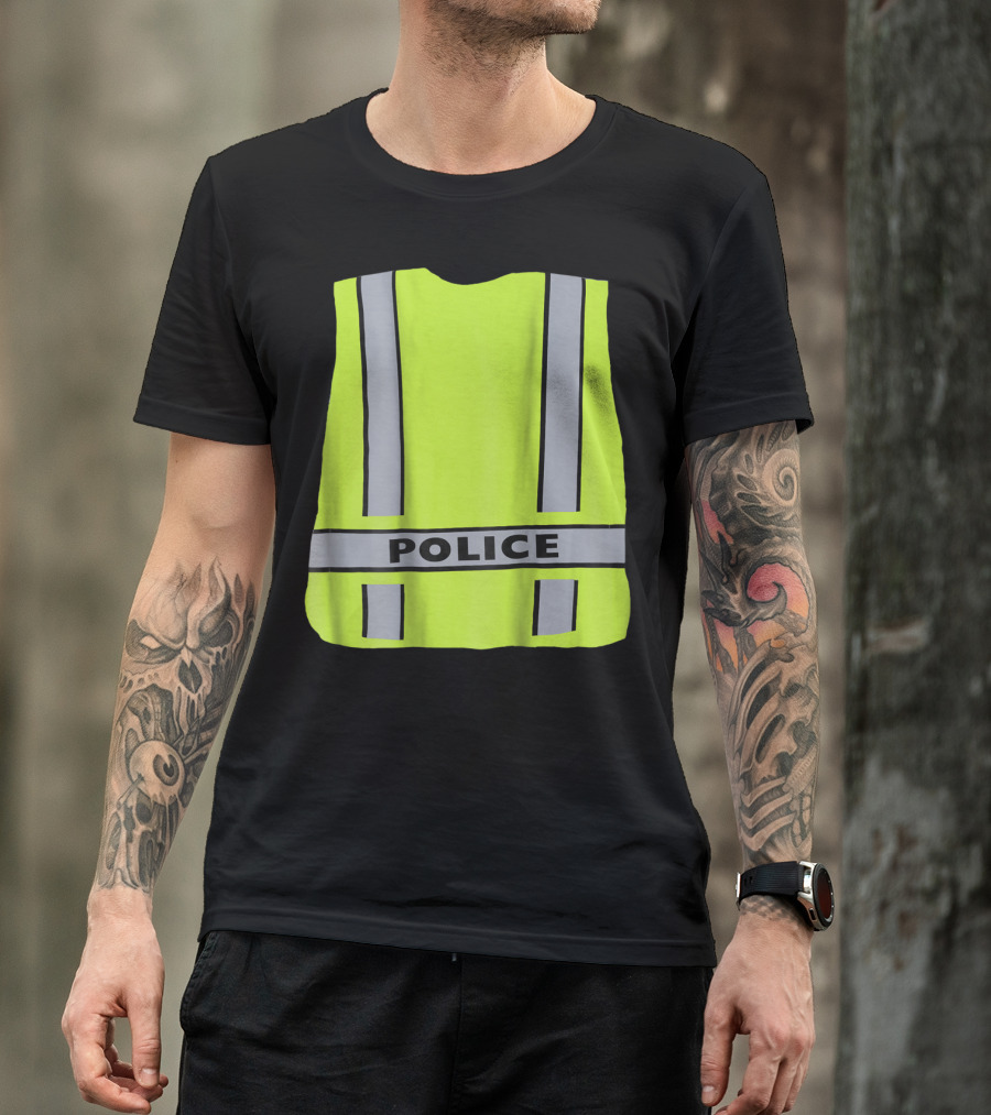 Reflective Police Safety Vest Funny Sheriff Cop Uniform T-Shirt