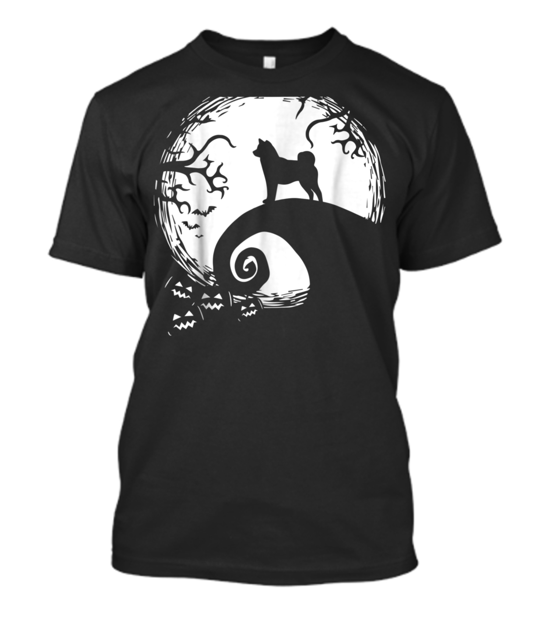 Funny Shiba Inu And Moon Nightmare Hill Scene T-Shirt