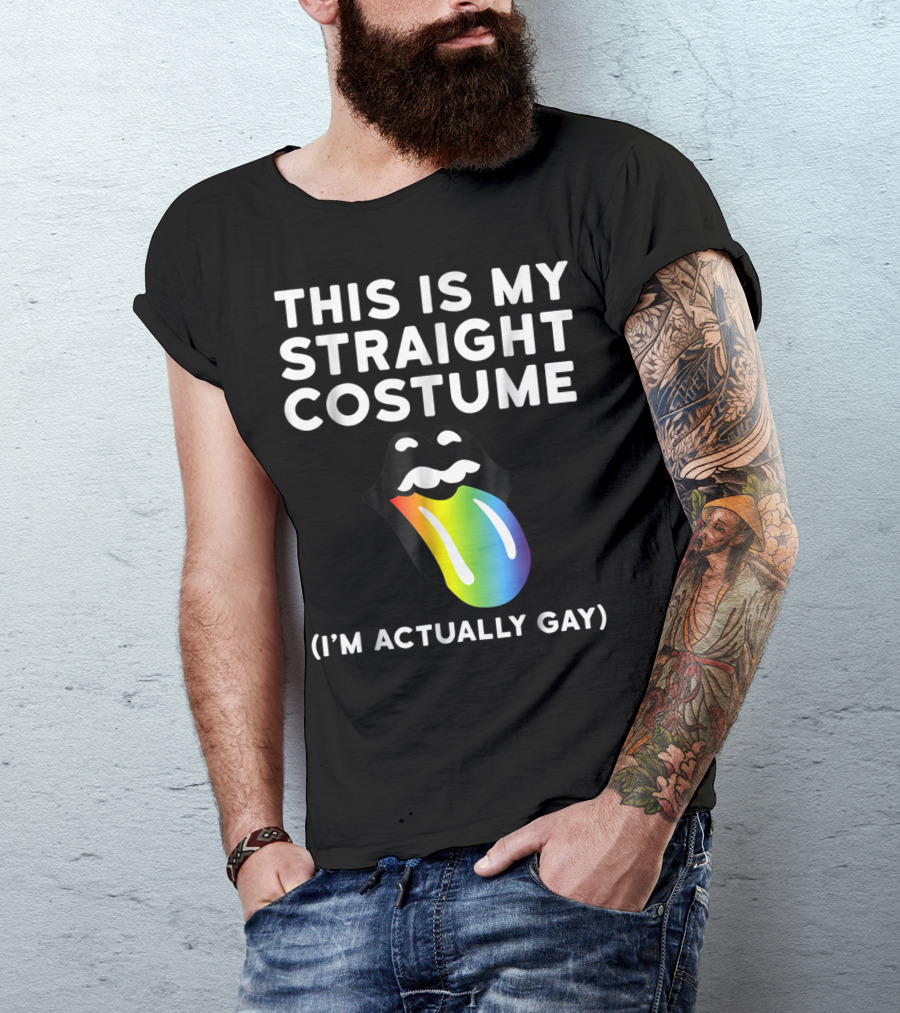 This Is My Straight Costume I'm Actually Gay Halloween Funny T-Shirt