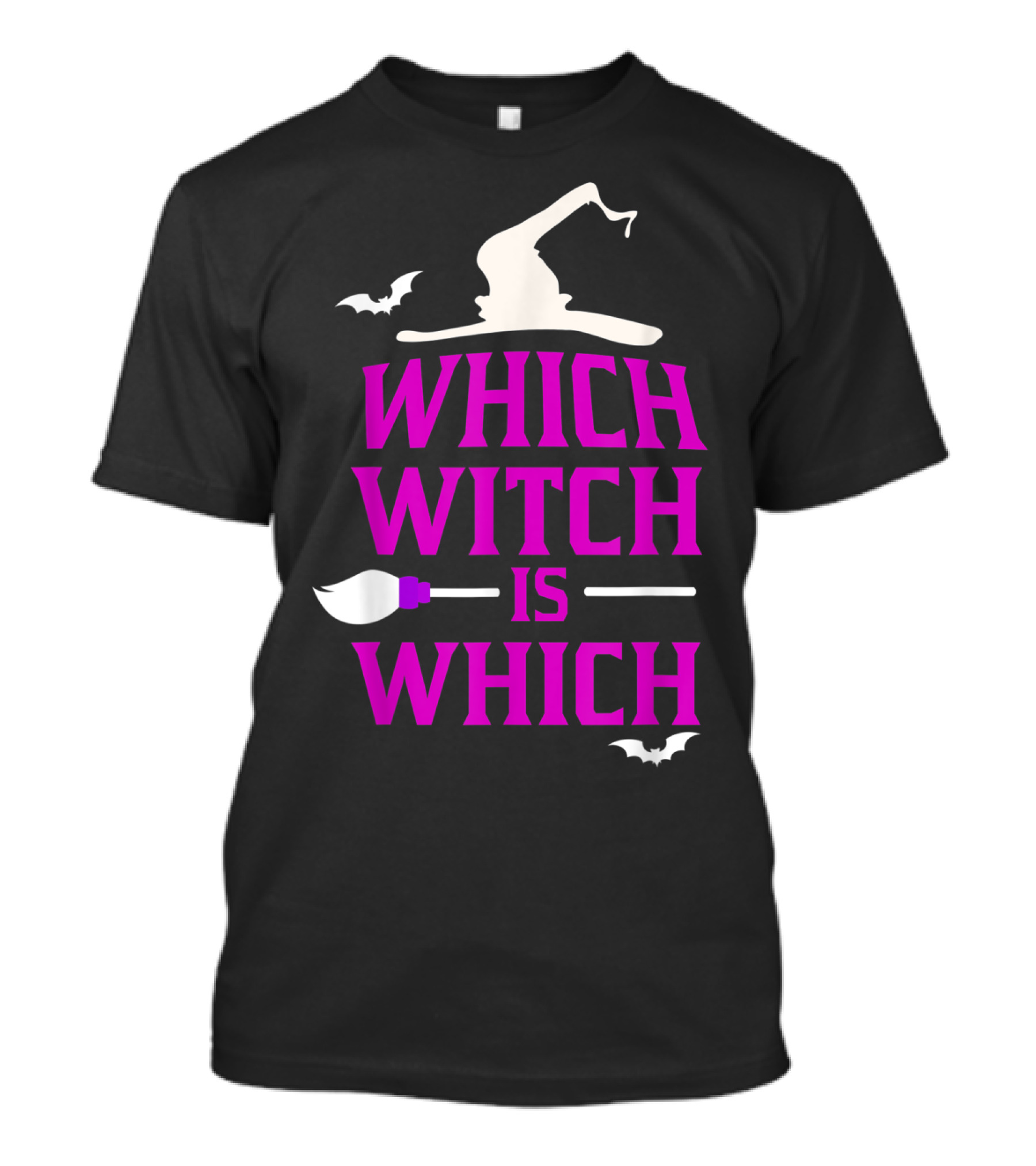 Funny Halloween Teacher Which Witch Is Which Broom And Bats T-Shirt