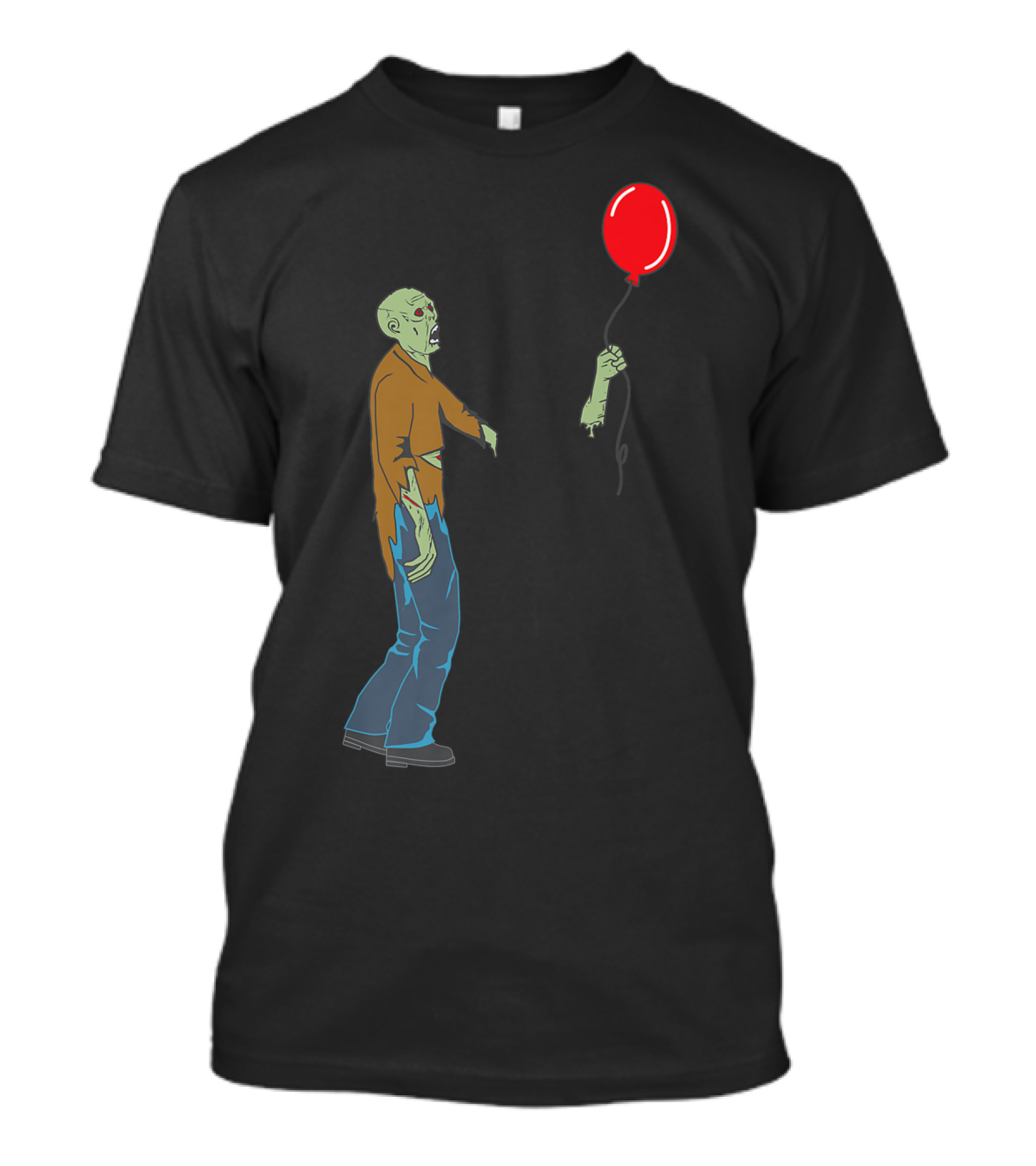 Funny Zombie With Floating Red Balloon T-Shirt