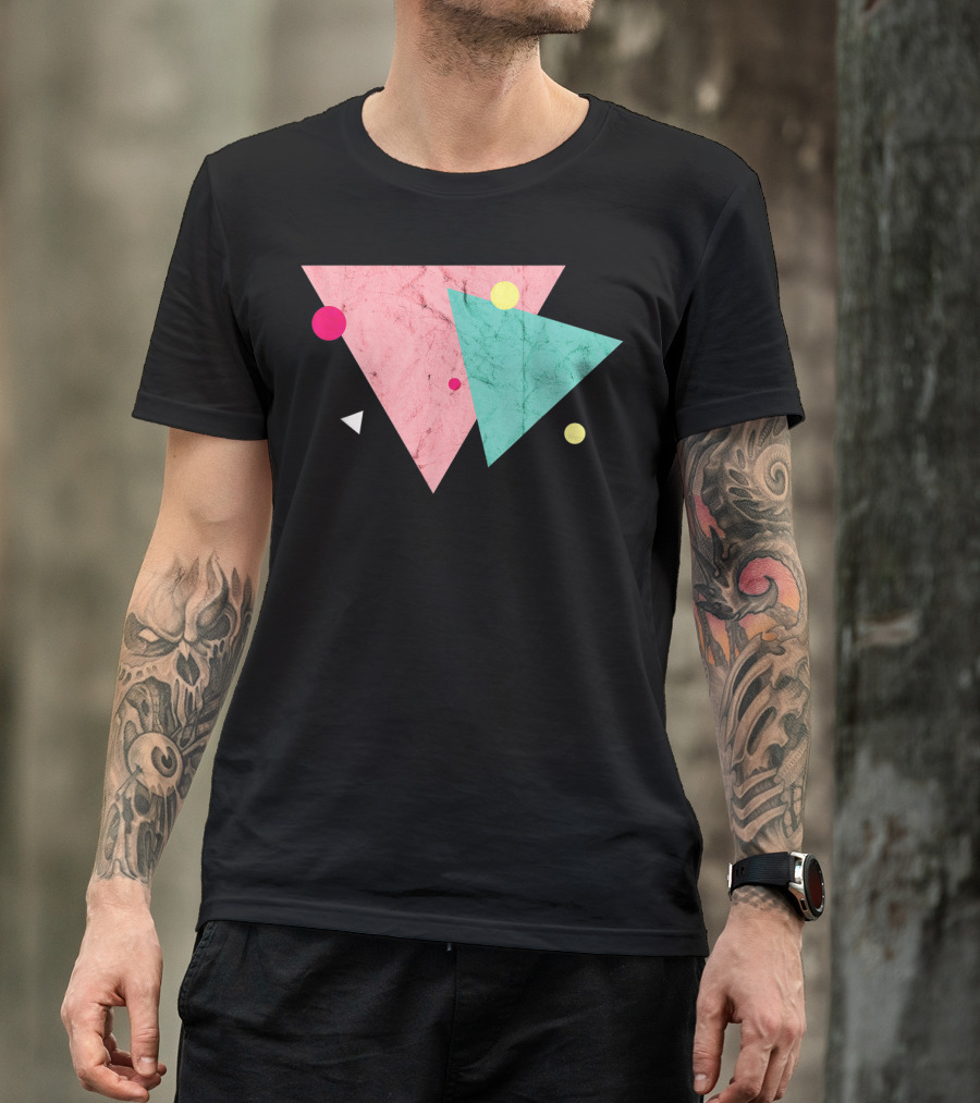Geometric Triangles Aesthetic Eighties 1980S Vintage T-Shirt