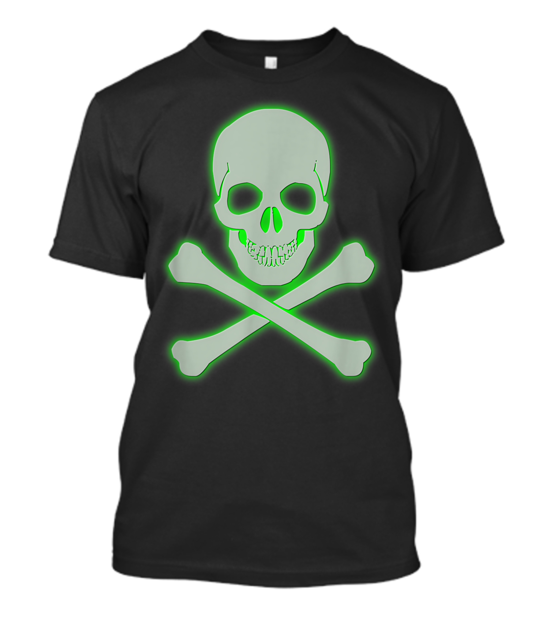 Ghost Skull Neon Green Vintage Halloween Adults T-Shirt