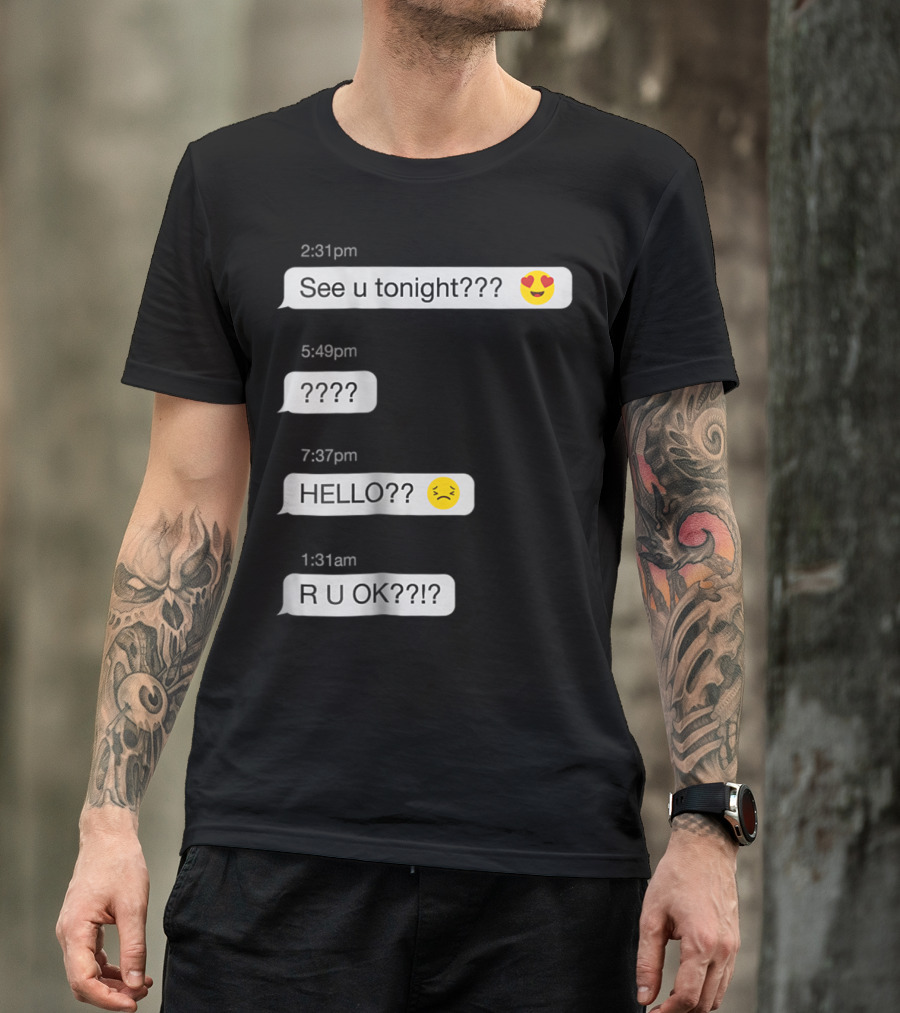 Ghosted Text Message Conversation Emoji Reactions T-Shirt