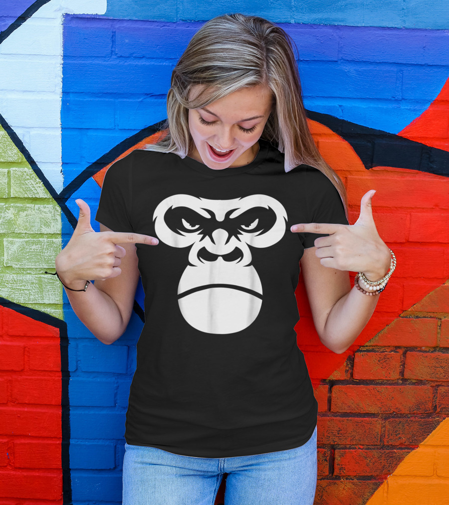 Giant Gorilla Face Primate Ape Fierce Expression T-Shirt