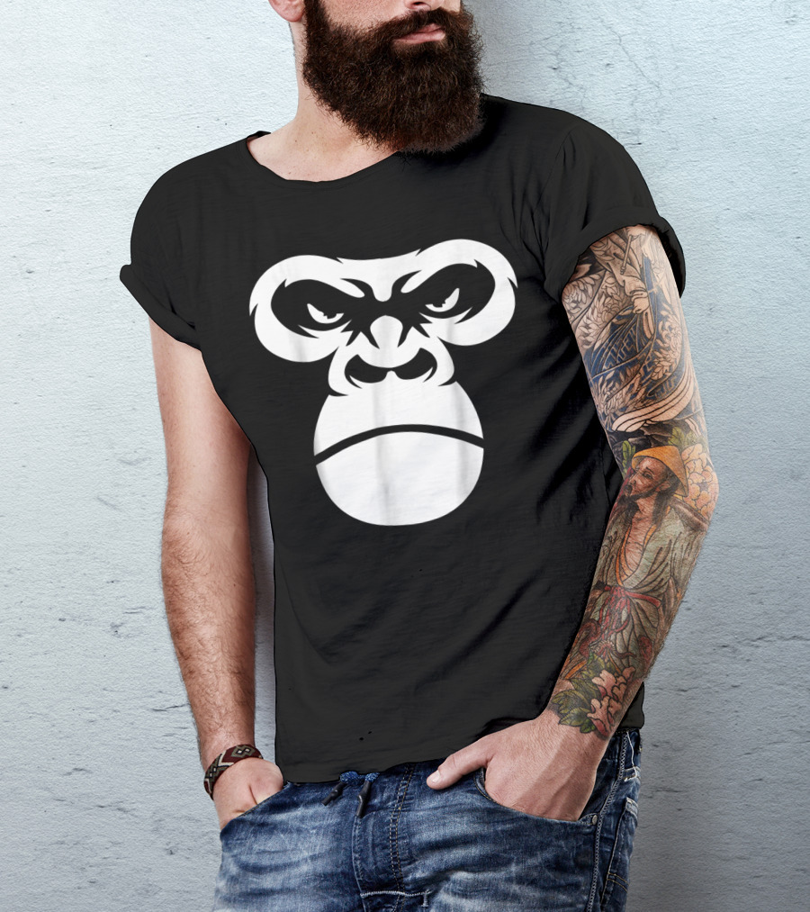Giant Gorilla Face Primate Ape Fierce Expression T-Shirt
