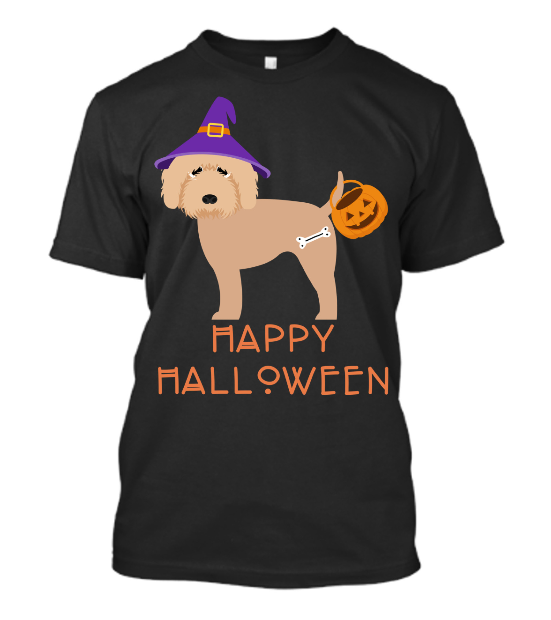 Goldendoodle Witch Happy Halloween T-Shirt