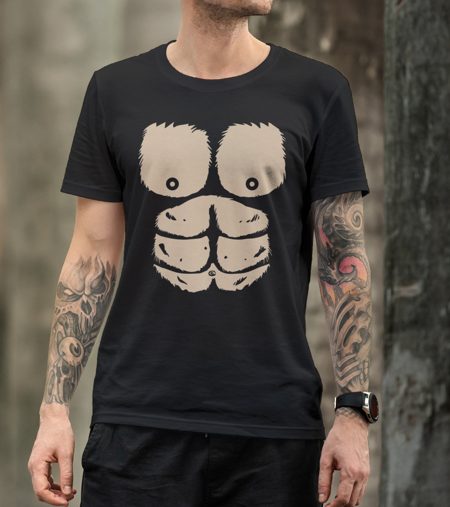 Gorilla Chest Muscles Abs Bodybuilder Physique T-Shirt