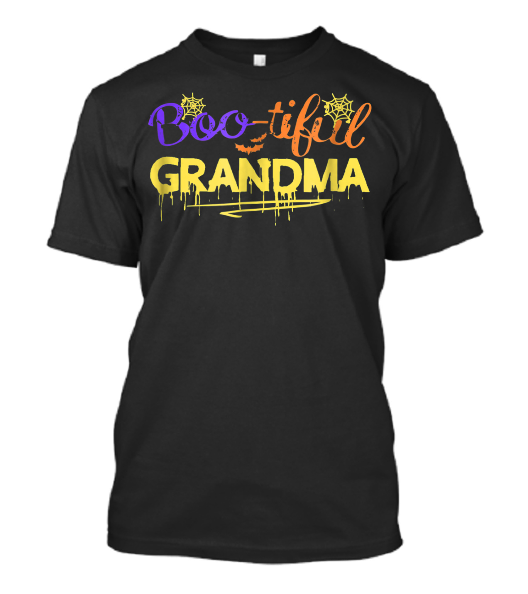 Boo-tiful Grandma Halloween Funny Spiderwebs Drip Text T-Shirt