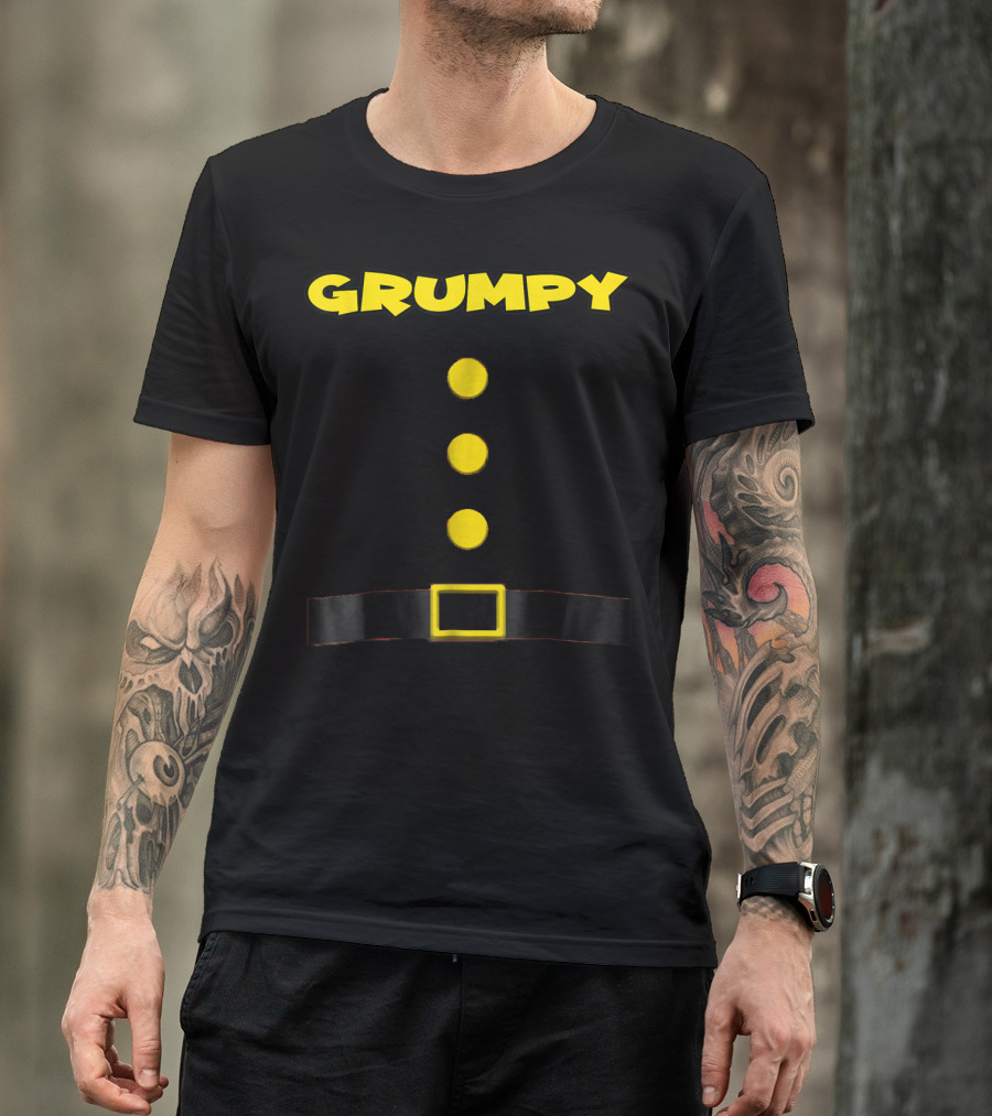 Grumpy Dwarf Halloween Costume Belt And Buttons T-Shirt