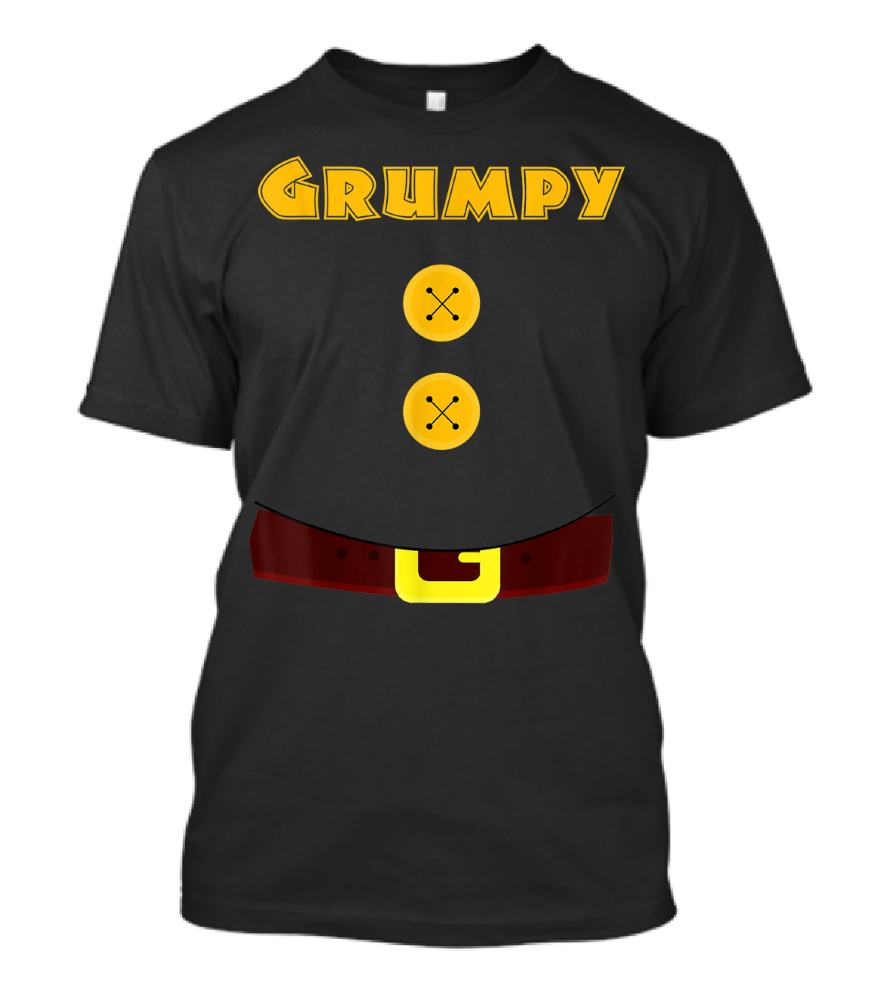 Grumpy Dwarf Costume Black Shirt Button Belt Halloween T-Shirt