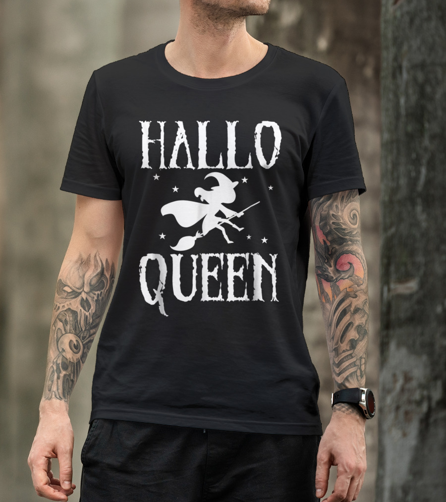 Halloqueen Womens Halloween Witch Pumpkin Queen T-Shirt